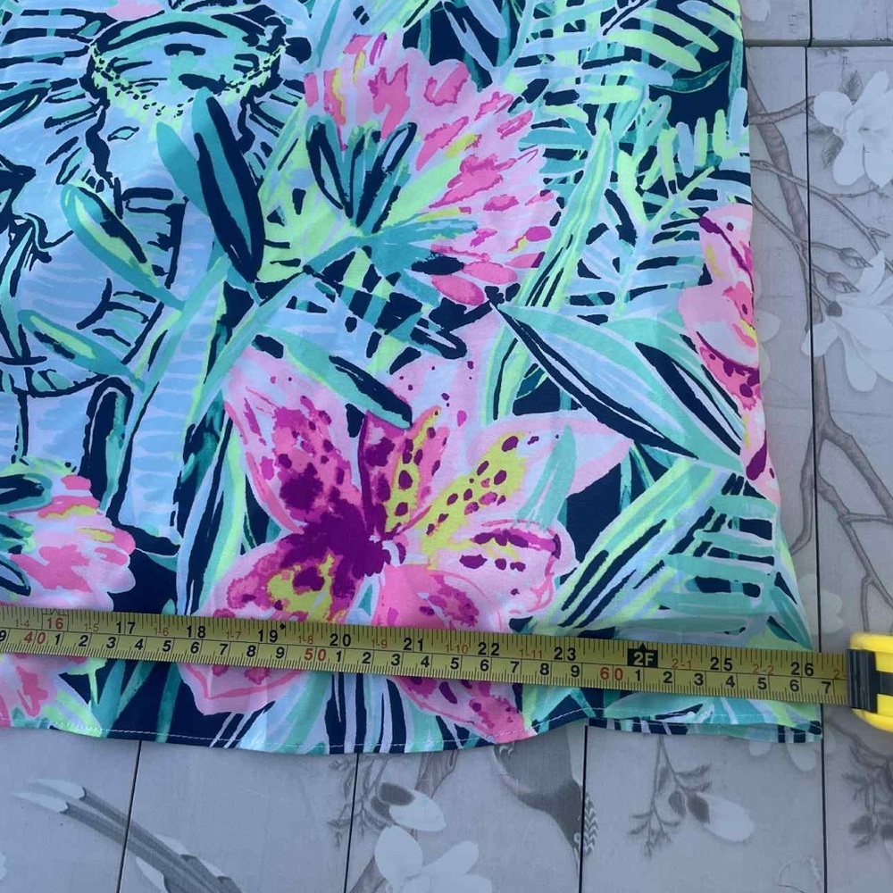 Lilly Pulitzer Vibrant Floral Dress with Pink and Green - Picture 3 of 7